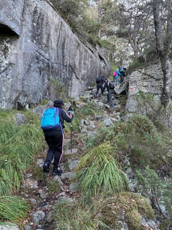 Preikestolen Hike September 2025, hiking up.