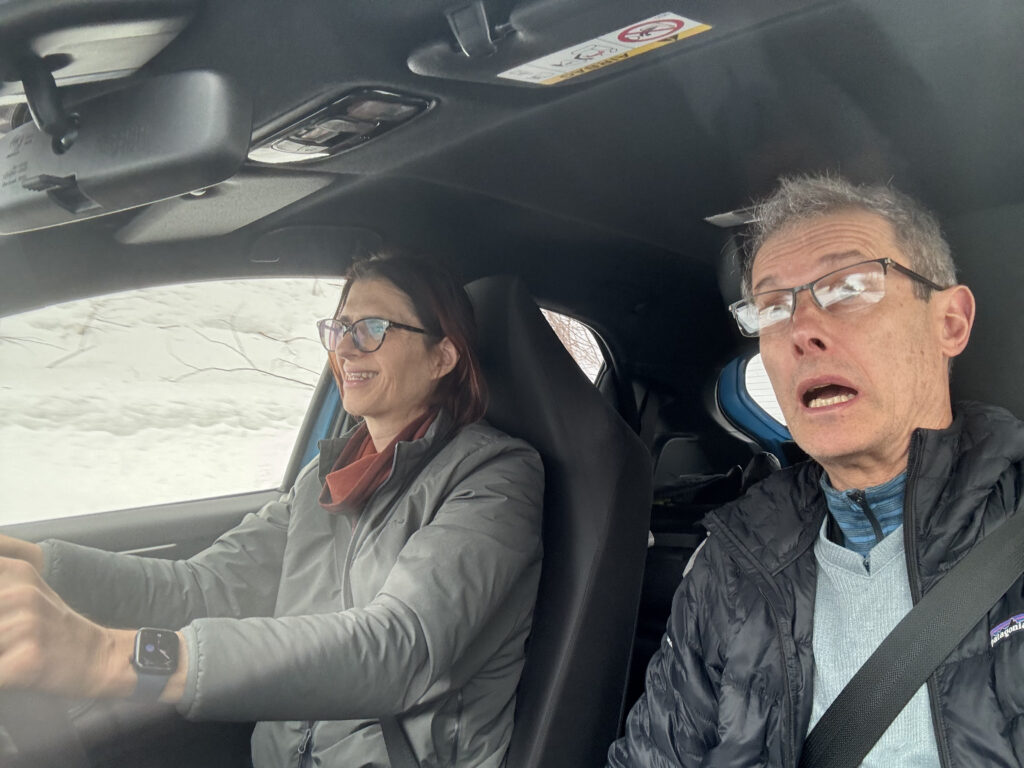 Driving in Japan, Julie, David